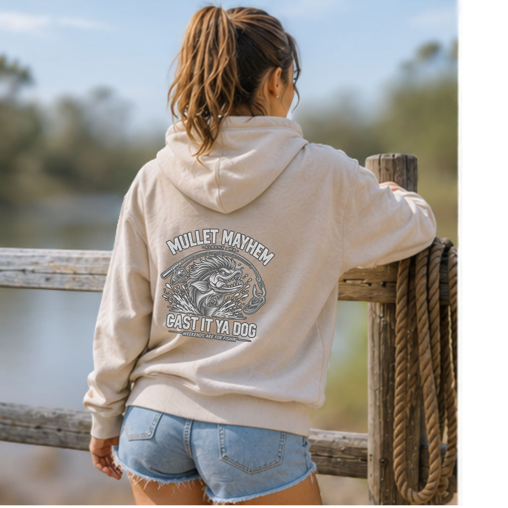 Cast It Ya Dog Premium Fishing Hoodie