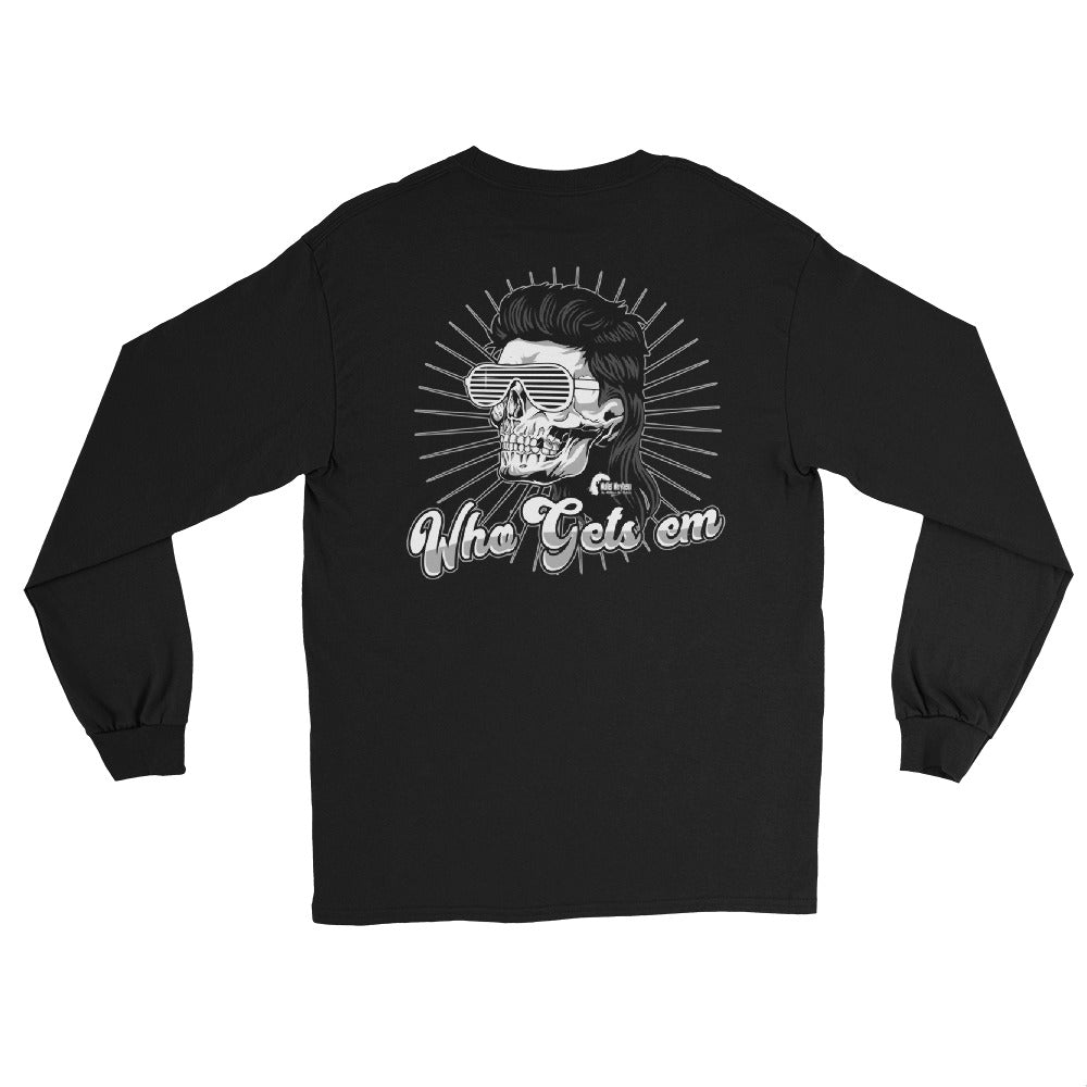Who Gets em' - Skull Edition Adult Tee  (optional Long Sleeve)