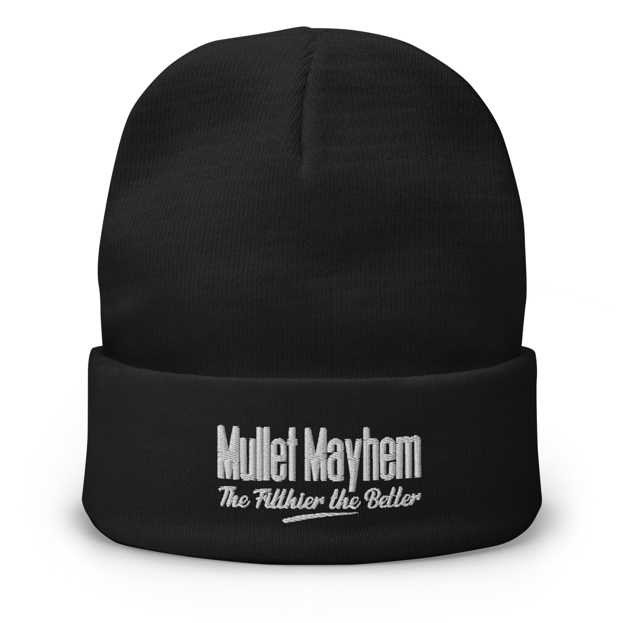 Mullet Mayhem Black  Beanie